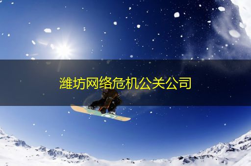 陇南潍坊网络危机公关公司