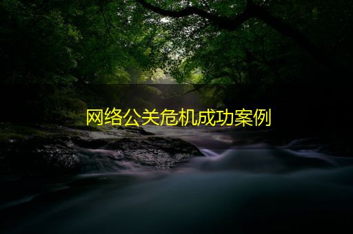 武义县网络公关危机成功案例