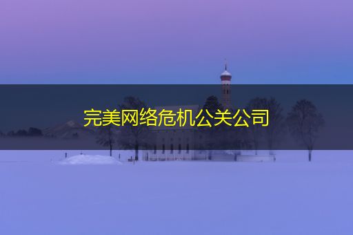 大庆完美网络危机公关公司