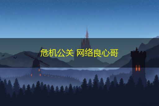 明港危机公关 网络良心哥