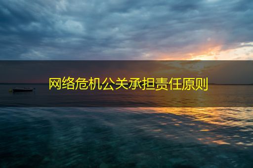平湖网络危机公关承担责任原则