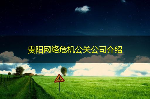 邵阳贵阳网络危机公关公司介绍
