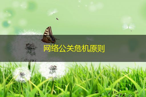 邵阳网络公关危机原则