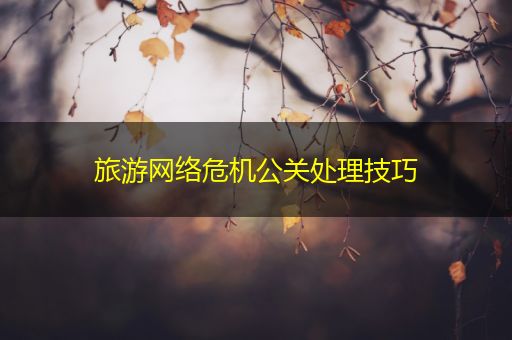 蚌埠旅游网络危机公关处理技巧