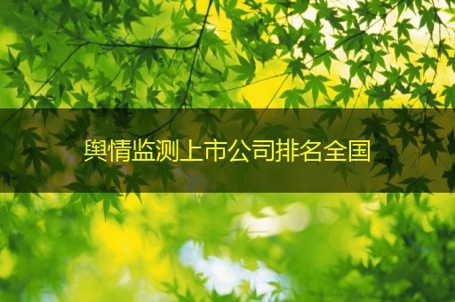 萍乡舆情监测上市公司排名全国